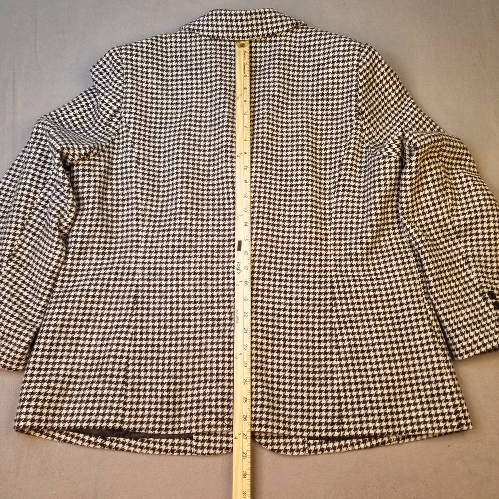 Chadwicks Wool Black and White Houndstooth Fully Lined Size 20 Women's Blazer - Picture 3 of 12